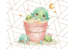 Alien Vacation Clipart PNG, Cute Summer Galaxy Art Clip Art Product Image 4