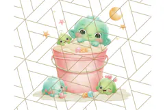 Alien Vacation Clipart PNG, Cute Summer Galaxy Art Clip Art Product Image 4