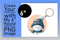 Stylish Circle Design for Keychains , Snowman Product Image 1
