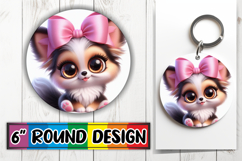 Cheerful Round Design Sublimation, 3D Dog Product Image 1