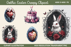 Gothic Easter Creepy Sublimation Clipart PNG Product Image 1