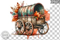 Fall Wagon Garden Sublimation - Fall Clipart PNG Design Product Image 1