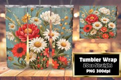 Vintage Floral Print Tumbler Wrap - Sublimation Showcase Product Image 1