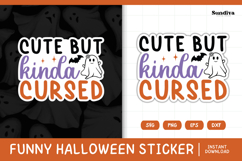 Funny Halloween Sticker | Cute But Kinda Cursed Product Image 1