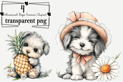 Whimsical Dogs Summer Clipart Watercolor PNG Product Image 1
