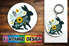 Unique Round Keychain Designs, Flower Animals Product Image 1
