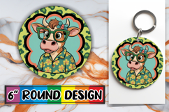 Radiant Circle Ornaments for Parties, Cute Cow Product Image 1