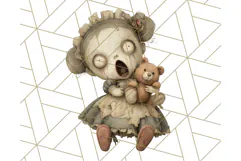 Creepy Dolls Clipart PNG Haunted Toy Characters Product Image 4