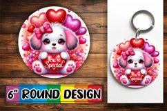 Luminous Keychain Round PNG, Valentines Product Image 1