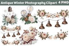 Antique Winter Photography Clipart PNG Product Image 1