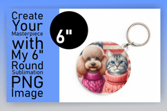 Dynamic Keychain Circle Design Artwork , Dog and cat Product Image 1