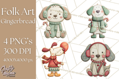 Christmas Felt Gingerbread Village PNG Clipart Product Image 1