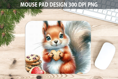 Watercolor Squirrel Mouse Pad Sublimation - Valentines PNG Product Image 1