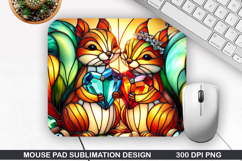 Ecureuil Mouse Pad Sublimation, Valentine Mouse Pad PNG Product Image 1