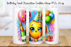Birthday Food Character Tumbler Wrap PNG 20 oz Product Image 1