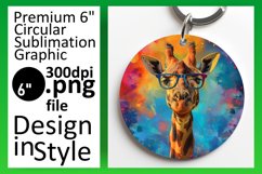 Sublimation Spring Round Design - Cute Giraffe Product Image 1