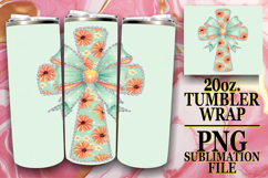 Vibrant Nights 20oz tumbler wrap, Flower Cross Product Image 1