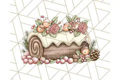 Christmas Cake Clipart PNG, Cottagecore Holiday Desserts Product Image 4