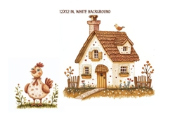 Whimsical Fantasy Boho Village Clipart, Cozy Rustic Arts Product Image 4