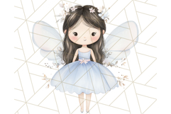 Pastel Blue Fairy Garden Clipart, Enchanted Cottagecore Png Product Image 4