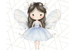 Pastel Blue Fairy Garden Clipart, Enchanted Cottagecore Png Product Image 4