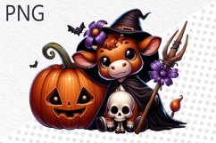 Halloween Cow Sublimation - Clipart PNG Design Product Image 1