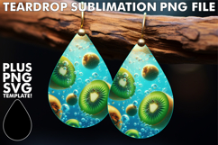 Luminous Teardrop Earrings PNG, 3D Fruits Product Image 1