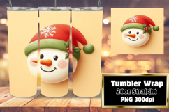 RICH 20oz Tumbler PNG Design , Snowman Product Image 1
