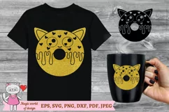 Donut cat SVG cut file Kawaii for Baby shower Silhouette Product Image 5