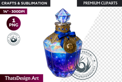 Magical Potion Bottles PNG, Fantasy Witchcraft Clipart witch Product Image 1