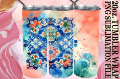 Joyful smiles 20oz tumbler wrap, Watercolor Pattern Product Image 1
