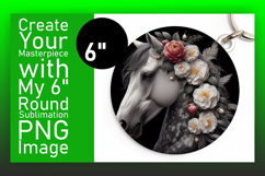 Artful Round Design for Keychains , Horse Product Image 1