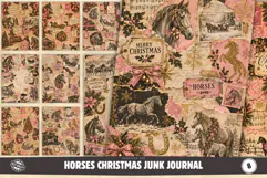 Horses Christmas Junk Journal Pages Product Image 1