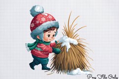 Cute Watercolor Christmas Farm Clipart PNG Product Image 1