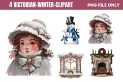 Victorian Winter Clipart Sublimation PNG Product Image 1