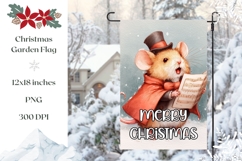 Merry Christmas Garden Flag, Cute Christmas Mouse PNG Product Image 1