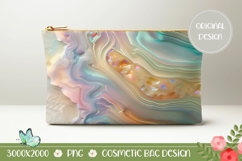 Abstract Cosmetic Bag Design, Pearl Texture Cosmetic Bag Product Image 1