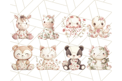 Pink Floral Stuffed Animal Clipart PNG, Cute Stuffed Animals Product Image 4