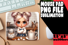 Playful Mouse Mat Sublimation PNG, Girl Grumpy Product Image 1