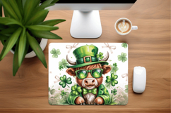 Cool Highland Cow with Sunglasses Mouse Pad PNG Sublimation Product Image 1