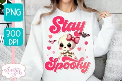 Stay spooky sublimation PNG | Pink Halloween sublimation PNG Product Image 2