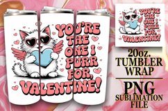 RADIANT ADVENTURES 20oz TUMBLER WRAP, Valentines Cat Product Image 1