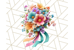 Pastel Flower Bouquet PNG Clipart, Elegant Floral Art Product Image 4