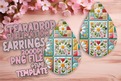 Chic Teardrop Design PNG for Earrings Projects , Patchwork Product Image 1