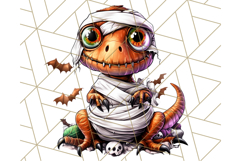 Bright Halloween Dinosaur PNG Clipart with Holiday Elements Product Image 4