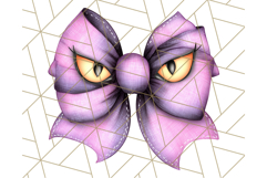 Muted Halloween Bow Clipart, Fall Ribbon PNG Autumn Hair Bow Product Image 4