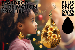 Timeless Teardrop Earrings Art PNG, Leopard Prints Product Image 1