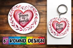 Enchanted Keychain Round Sublimation PNG, Heart Quote Product Image 1