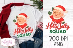 Holly Jolly PNG design, Cute Mama Claus sublimation Product Image 2