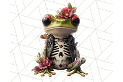 Floral Punk Frogs PNG - Neon Reble Grunge Amphibians Clipart Product Image 4